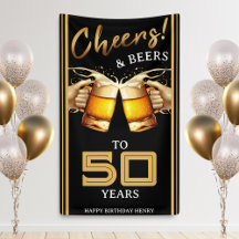 Black & Dourado Cheers & Beers 50 anos 50 anos 50 
