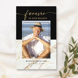 Black Forever In our Heart Memorial Prayer Card