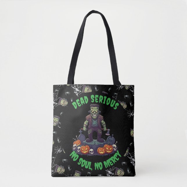 🖤 Black Frankenstein Halloween Tote saco (Frente)