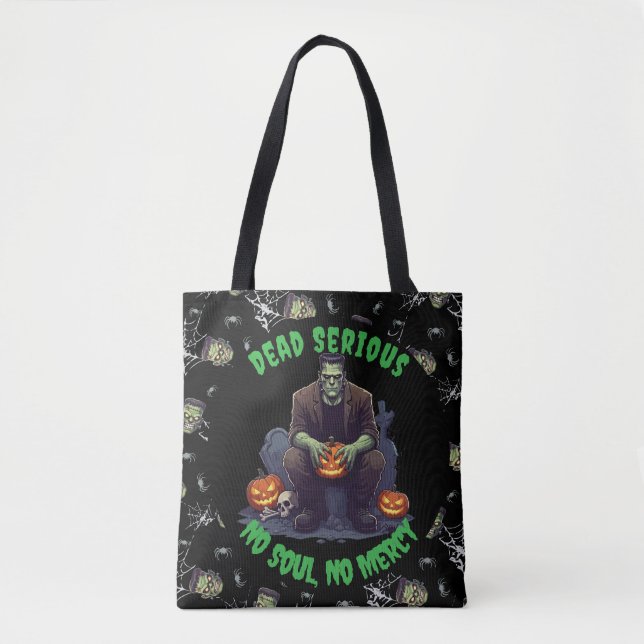 🖤 Black Frankenstein Halloween Tote saco (Frente)
