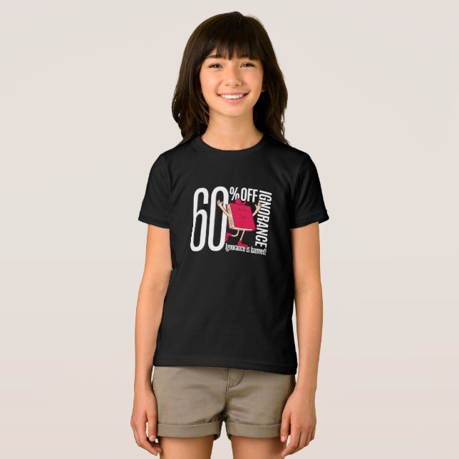Black Girl's T-Shirt Future Thinker: 60% OFF IGNOR (Frente Completa)