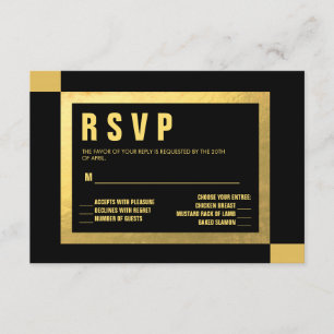 Black + Gold Foil RSVP   CASAMENTOS