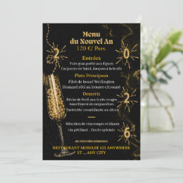 Black & Gold Luxury Sparkle Dinner Menu Template