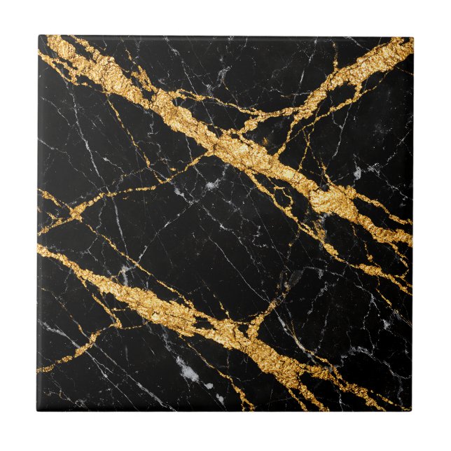Black Gold Marble Luxe Pattern (Frente)