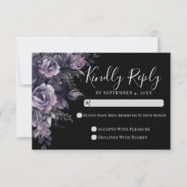 Black Gothic Wedding RSVP Card