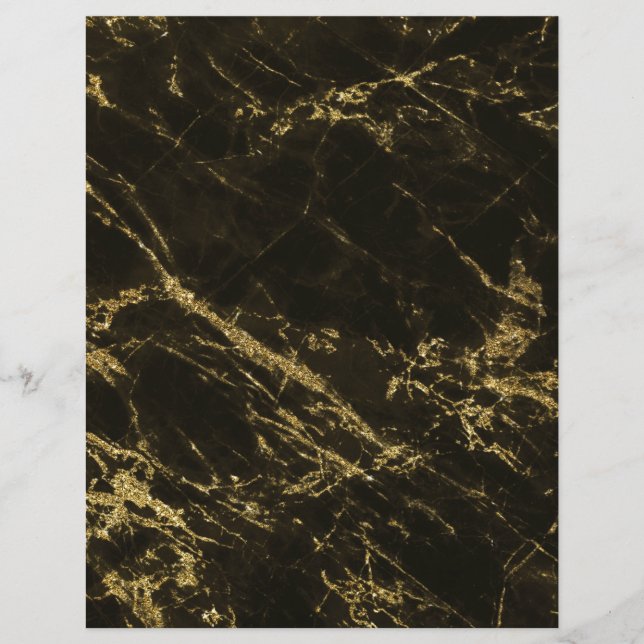 Black Granite Marble Dourado Veins 2 Papel Escrapb (Frente)