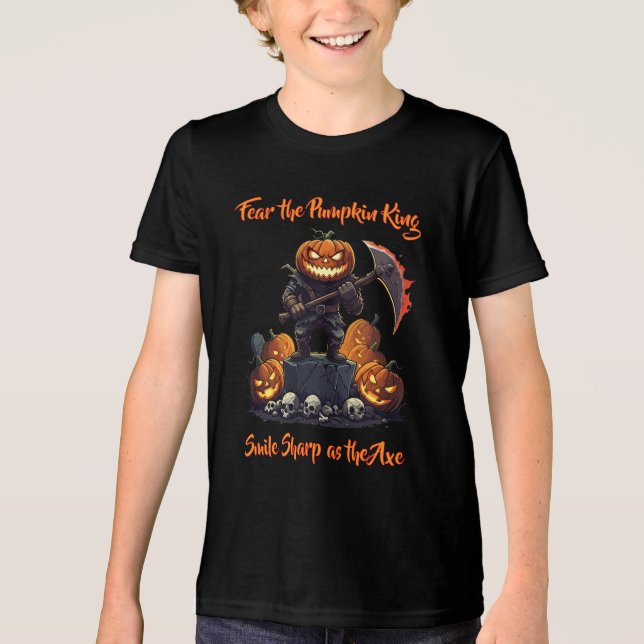 🖤 Black Halloween Pumpkin Kid Tee 🎃 (Frente)