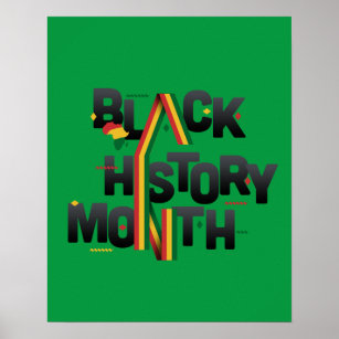 Black History Month African Ribbon Colors Poster