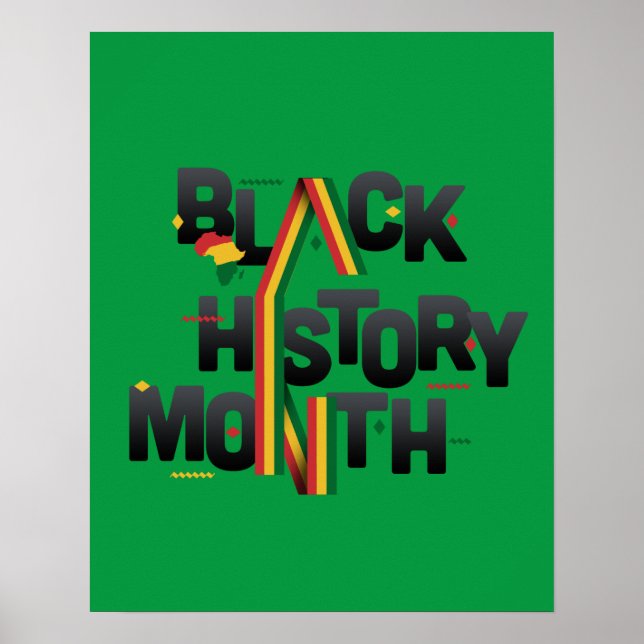 Black History Month African Ribbon Colors Poster (Frente)