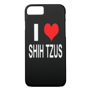 BLACK I Love Shih tzus Capa de telefone
