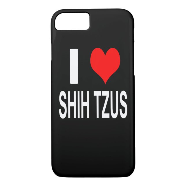 BLACK I Love Shih tzus Capa de telefone (Verso)
