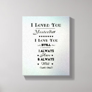 Black I Love You - Canvas Print
