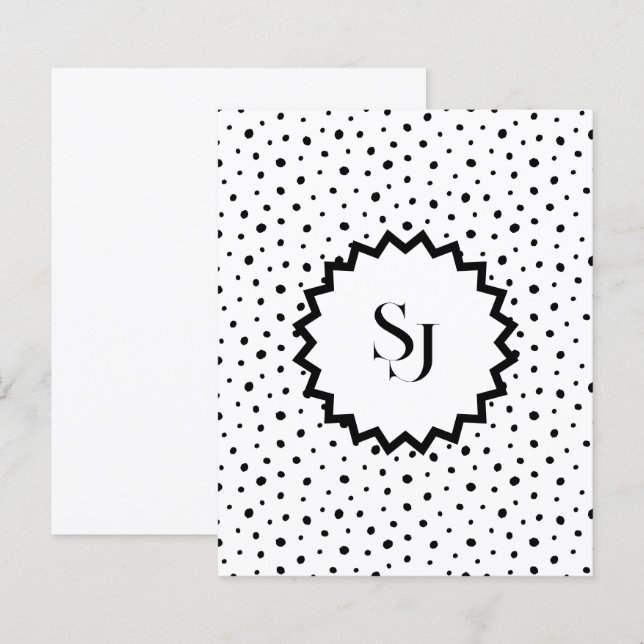 Black ink Improvisation polka dots Monogram. (Frente/Verso)