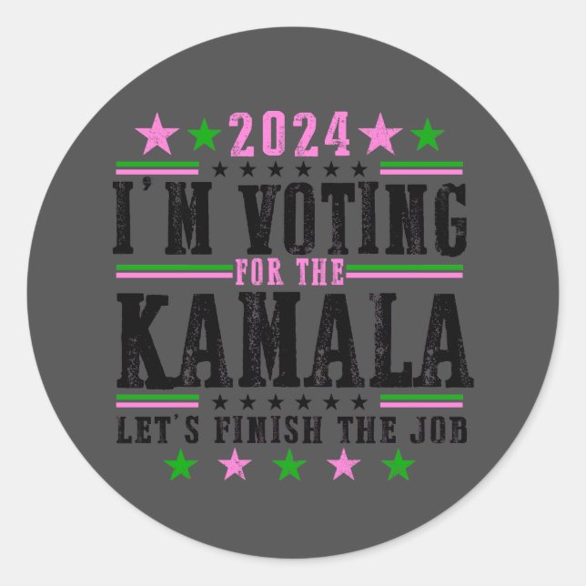 Black Kamala para o adesivo da campanha de 2024 (Frente)