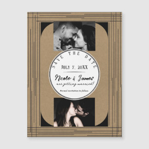 Black Kraft Minimal Modern Lines Casamento Data de