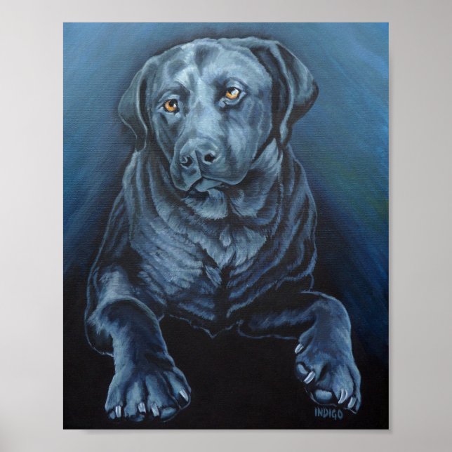 Black Labrador Art Poster English Retriever Impres (Frente)