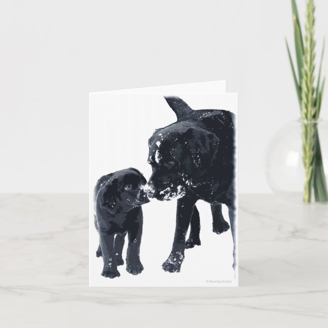 Black Labrador Love - Cartão de Natal (Frente)