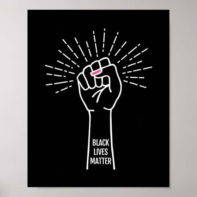 Black lives matter, female hand poster (Frente)