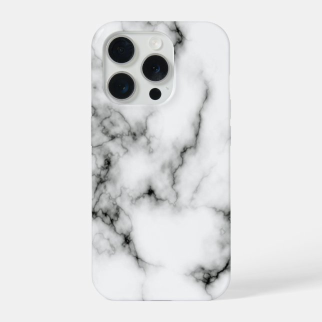Black Marble Look Design iPhone Case (Verso)
