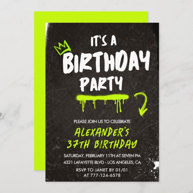 Black Men 37.º aniversário de convites para Grafit (Frente/Verso)