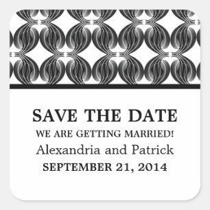 Black Modern Deco Salve os adesivos de Data