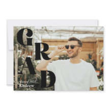 Black Modern Graduation Announcement Grad Party