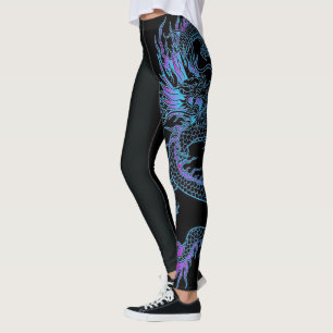 Black Modern Sketch Sport Leggings Gym