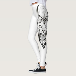 Black Modern Sketch Sport Leggings Gym