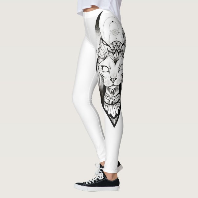 Black Modern Sketch Sport Leggings Gym (Esquerda)