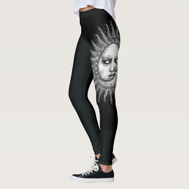 Black Modern Sketch Sport Leggings Gym (Esquerda)