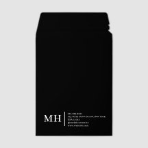 Black Monogram Trendy Elegant Modern