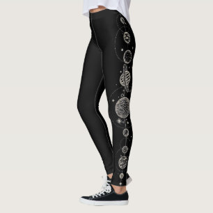 Black Moon Modern Sketch Sport Leggings Gym