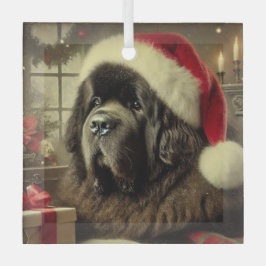 Black Newfie no Natal do Papai Noel