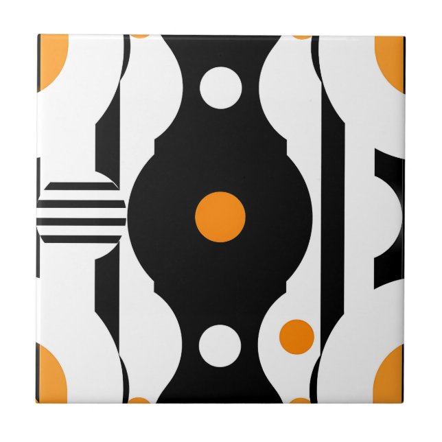 Black Orange Retro Mod Geometric (Frente)