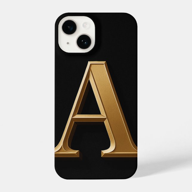 “Black Phone Case with Bold ‘A’ – Sleek, Trendy (Verso)