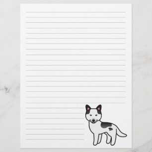 Black Piebald Cartoon Siberian Husky