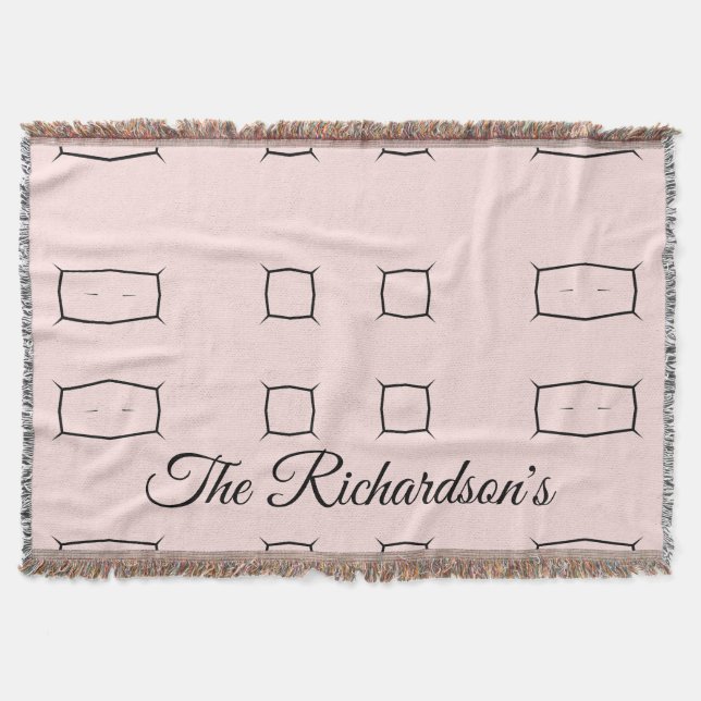 Black Pink Cobertor Geométrico Minimalista Persona (Frente)