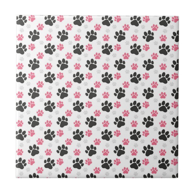 Black Pink Paw Print Dog Owner Puppy Lover Pets (Frente)