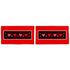 Black Pink Red Hearts 