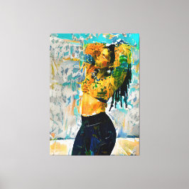 Black Queen Dreadlock Canvas Print Wall Art