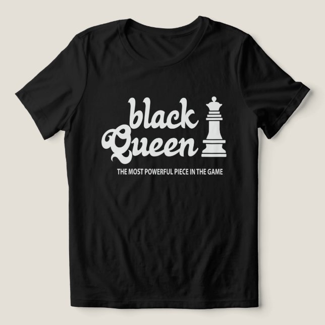 Black Queen Power T-Shirt – Rule the Board (Design frontal)