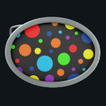Black Rainbow Spots Belt<br><div class="desc">Manchas arco-íris de diferentes tamanhos num fundo preto.</div>