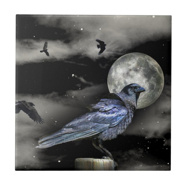 Black Raven ou Crows in the Night Art (Frente)
