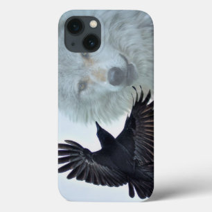 Black Raven & White Wolf Wildlife Fantasy