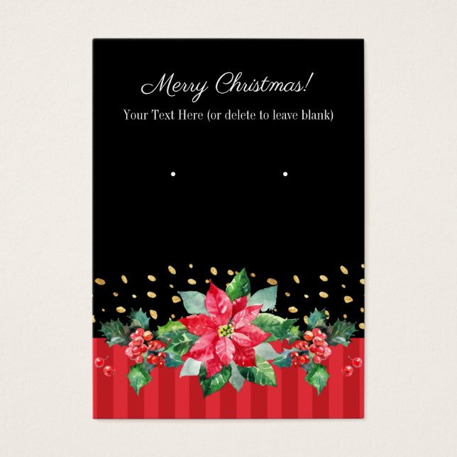 Black & Red Christmas Earring Cards (Frente)