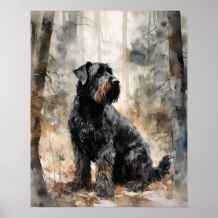 Black Russian Terrier Dog Art Impressão