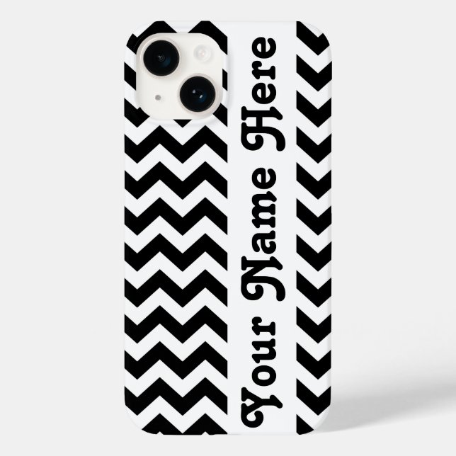 Black Safari Chevron com nome personalizável (Verso)