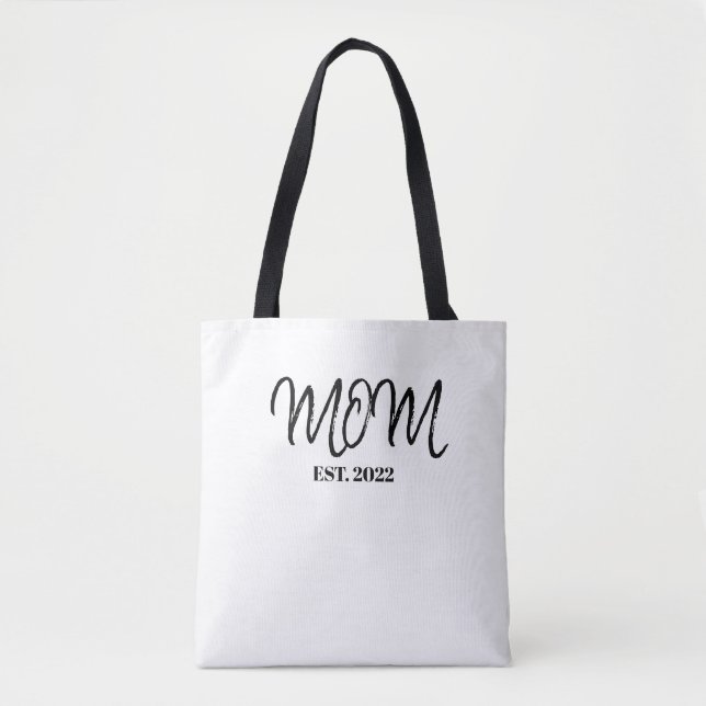 Black Script Established Mom Tote Bag (Frente)