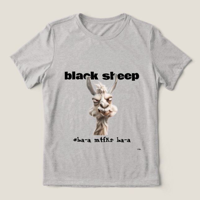 Black Sheep Llama  Tri-Blend Shirt (Design frontal)