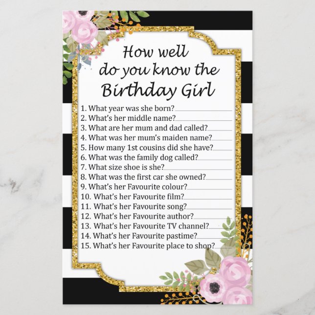 Black Strike Como você conhece bem a aniversariant (Frente)